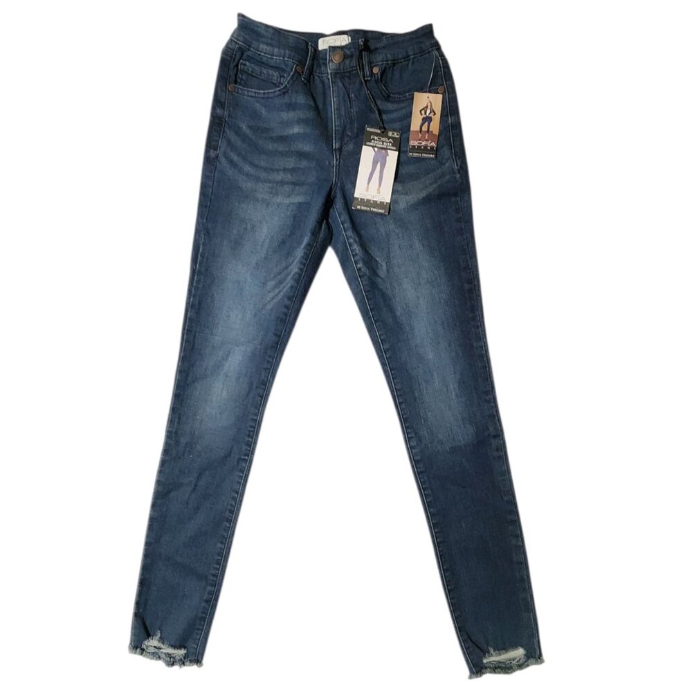 Sofia Jeans Womens High Rise Rosa Curvy Raw Hem Skinny Ankle Jeans Blue Size 00
